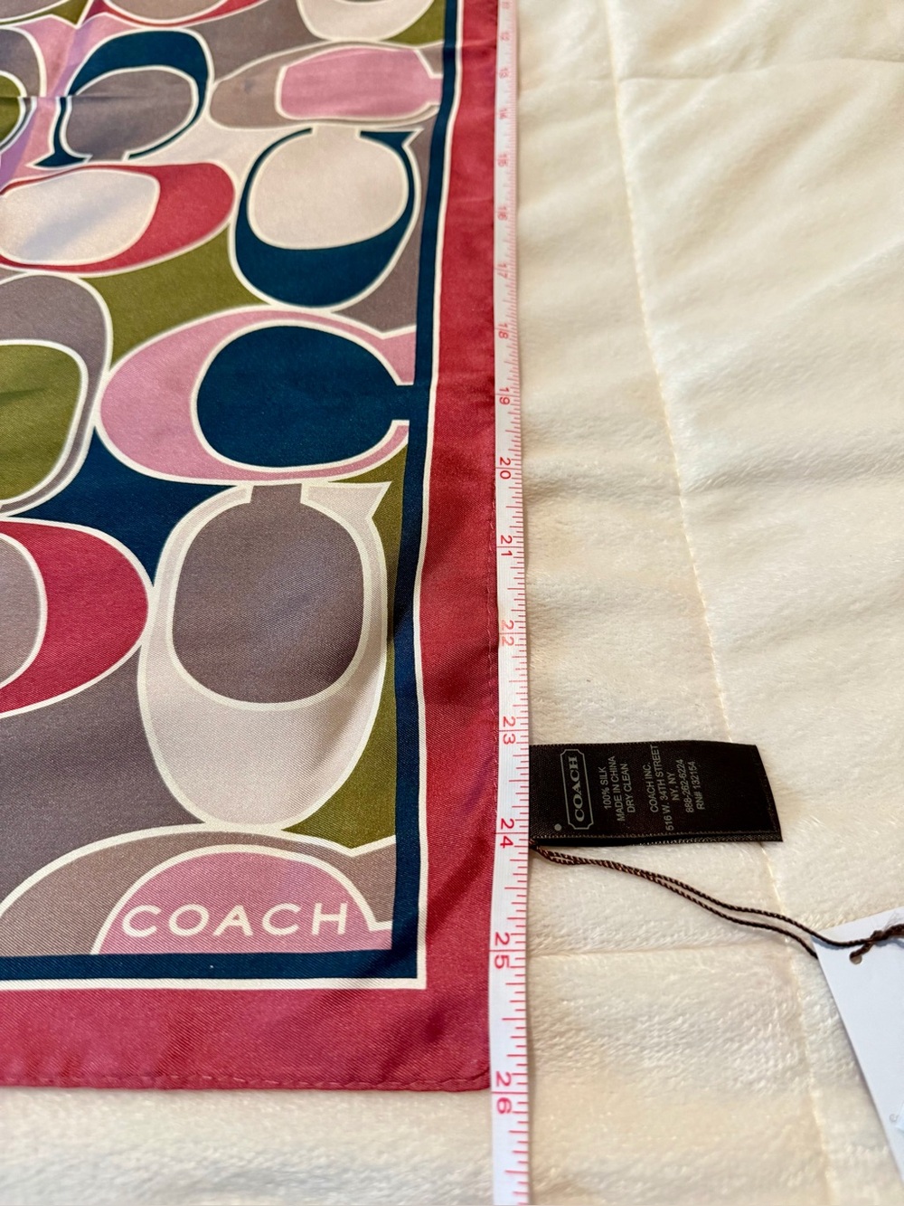Coach Legacy Signature Multicolor Silk Square Scarf NWT - Picture 4 of 5